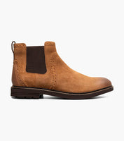 Nunn Bush Otis II Plain Toe Chelsea Boot Suede Tan 85091-240