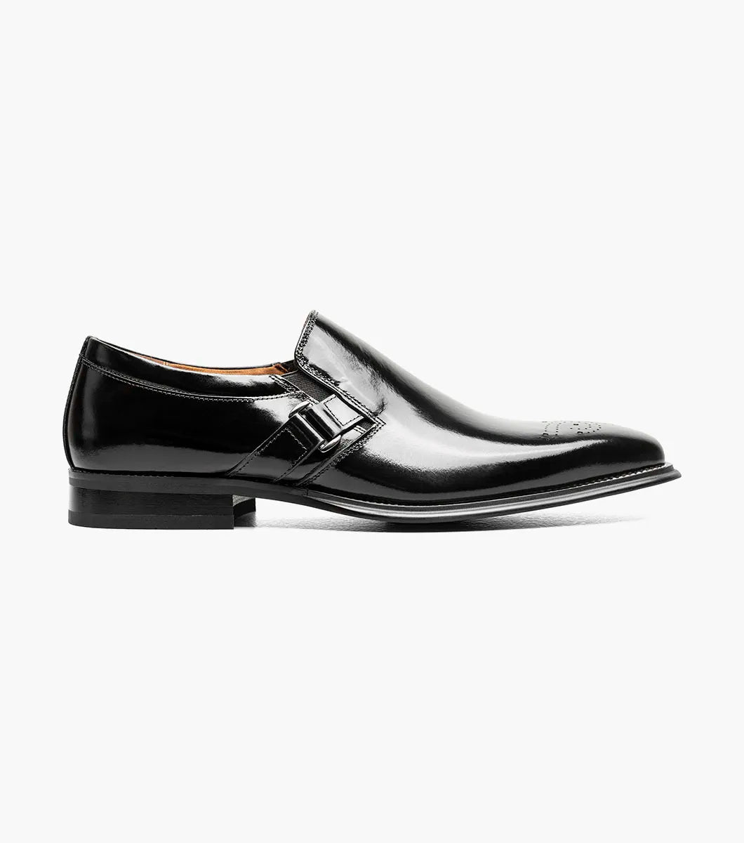 Stacy Adams Alistair Plain Toe Ornament Slip On Black 25792-001