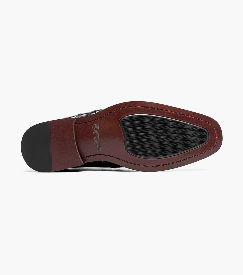 Stacy Adams Alistair Plain Toe Ornament Slip On Black 25792-001