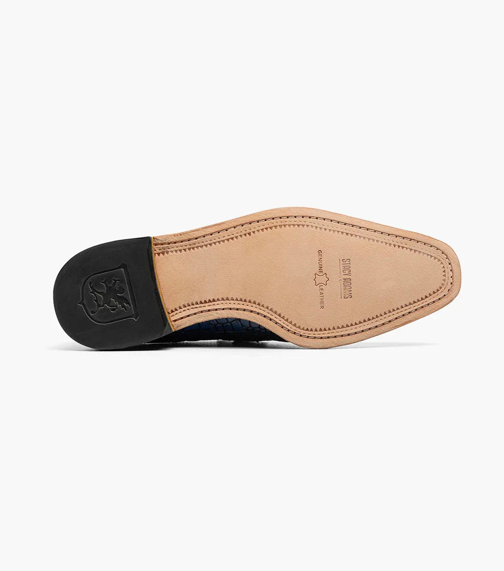 Stacy Adams Rubiano Moc Toe Buckle Strap Slip On Dark Blue Multi 25787-469