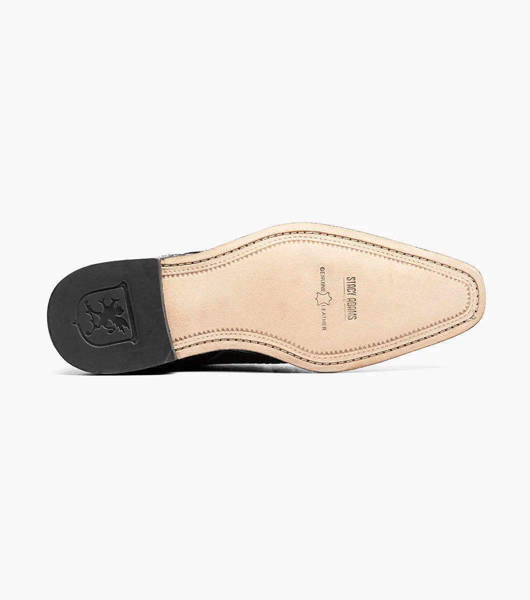 Stacy Adams Talamanco Bike Toe Oxford Animal Print Black 25788-001