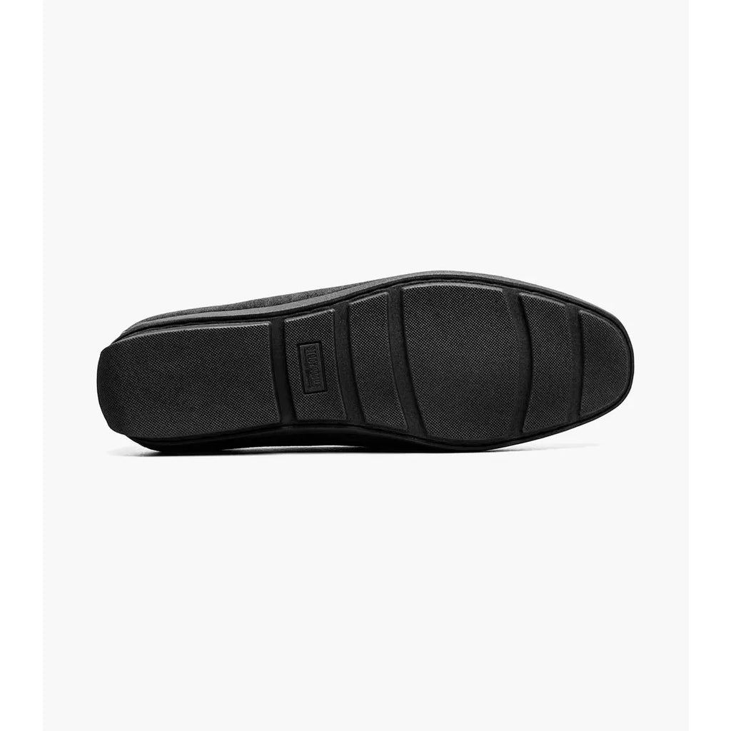Stacy Adams Sheridan Moc Toe Bit Slip On Shoes velour textile Black 25761-001