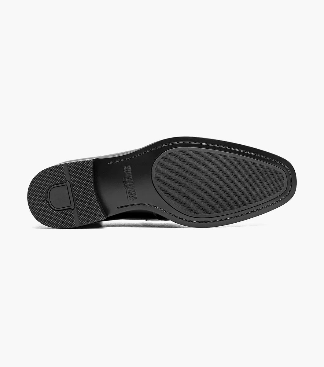 Stacy Adams Lawton Moc Toe Bit Slip-On Dress Shoes Black 25796-001