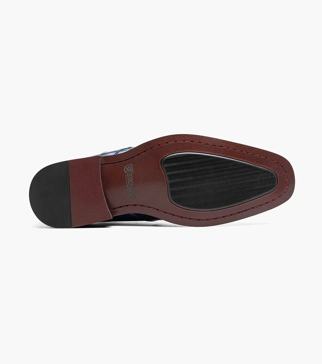 Stacy Adams Alistair Plain Toe Ornament Slip On Burgundy 25792-435