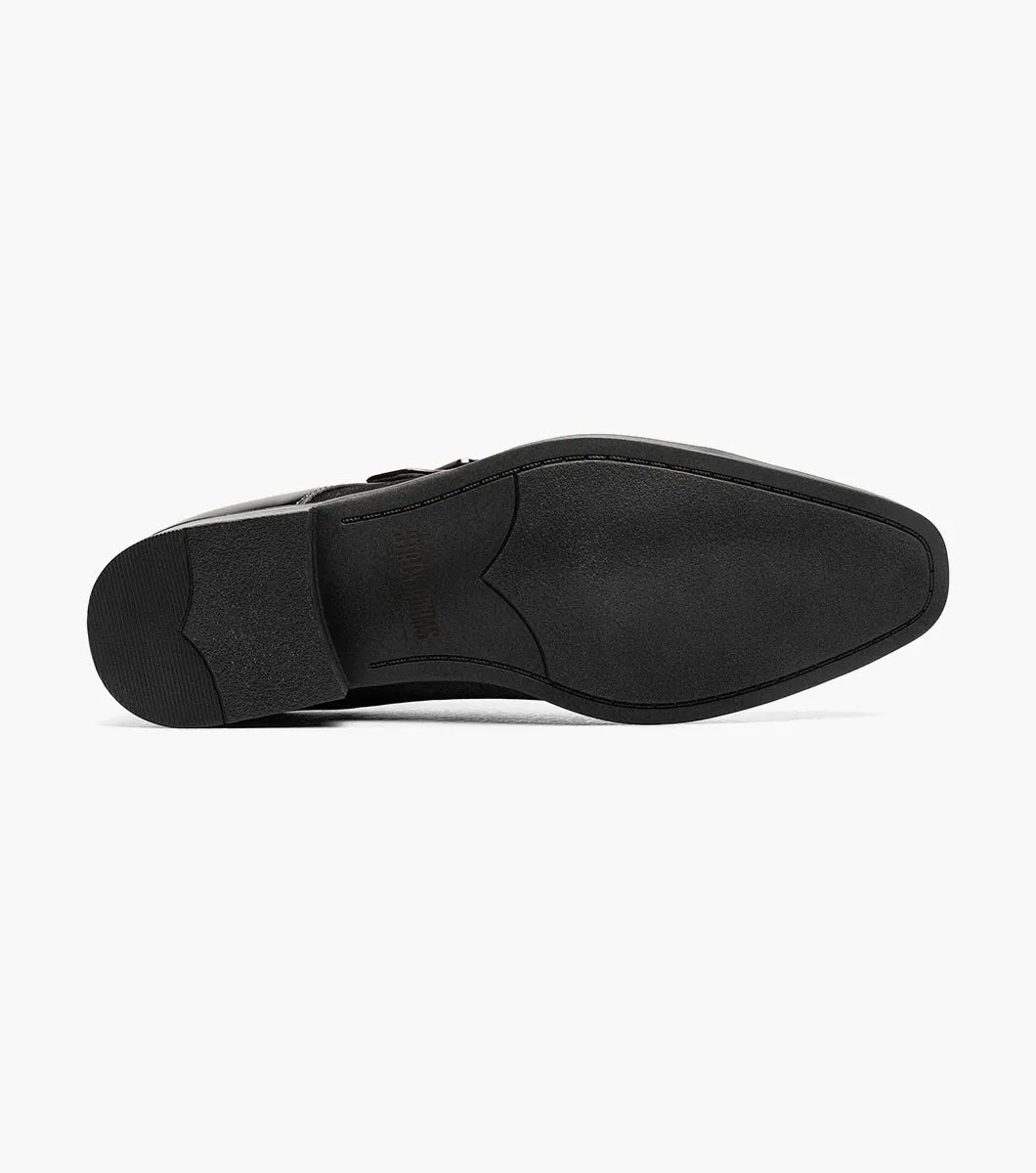 Stacy Adams Sutherland Cap Toe Monk Strap Tuxido Shoes Black 25793-001