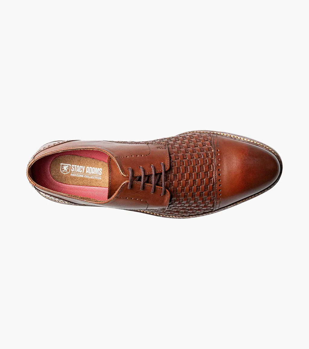 Stacy Adams Franchetti Cap Toe Oxford Leather Shoes 25812-221 Cognac