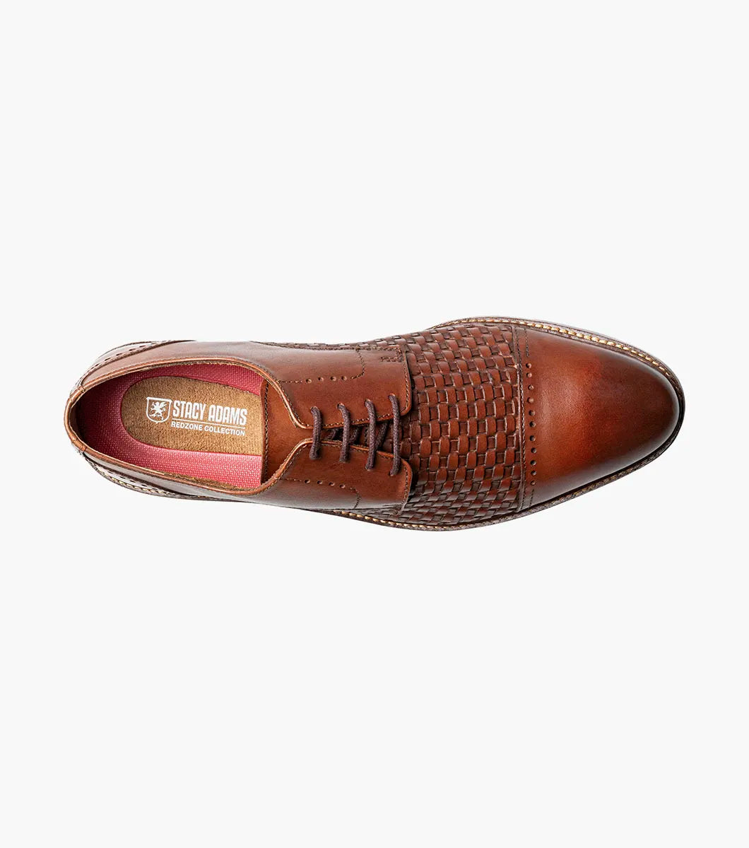 Stacy Adams Franchetti Cap Toe Oxford Leather Shoes 25812-221 Cognac