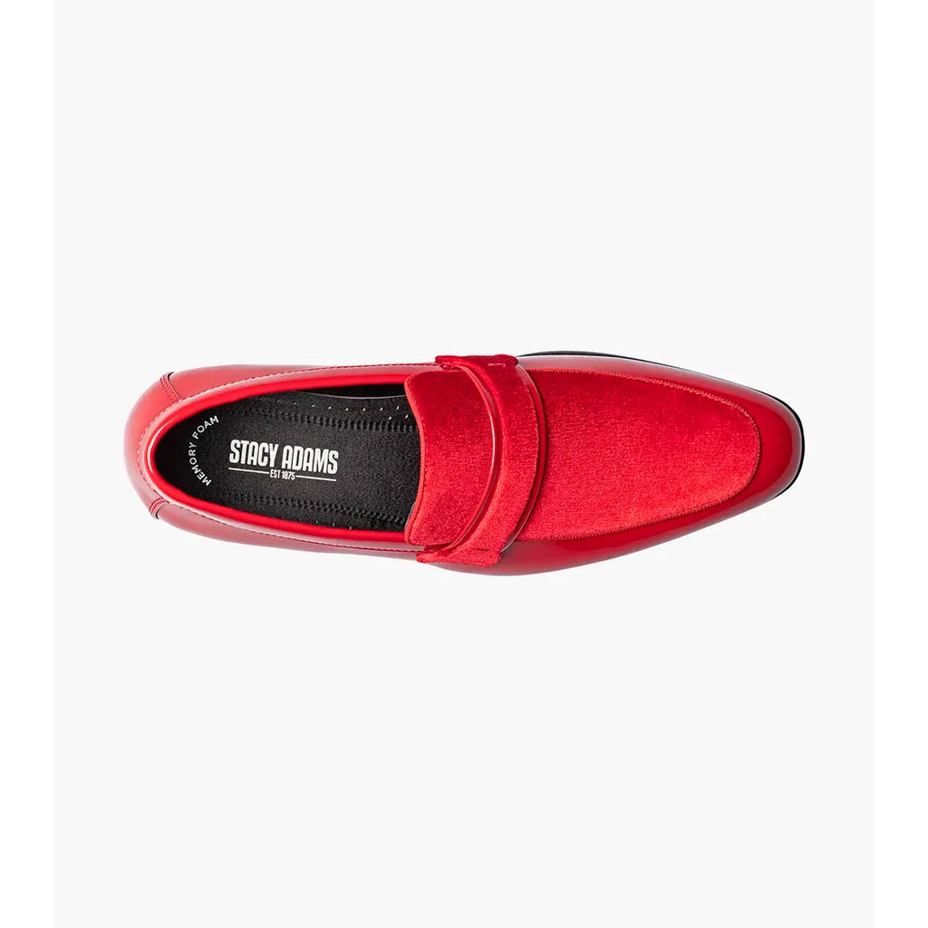 Stacy Adams Spratley Moc Toe Saddle Slip On Dress Shoes Red 25686-600