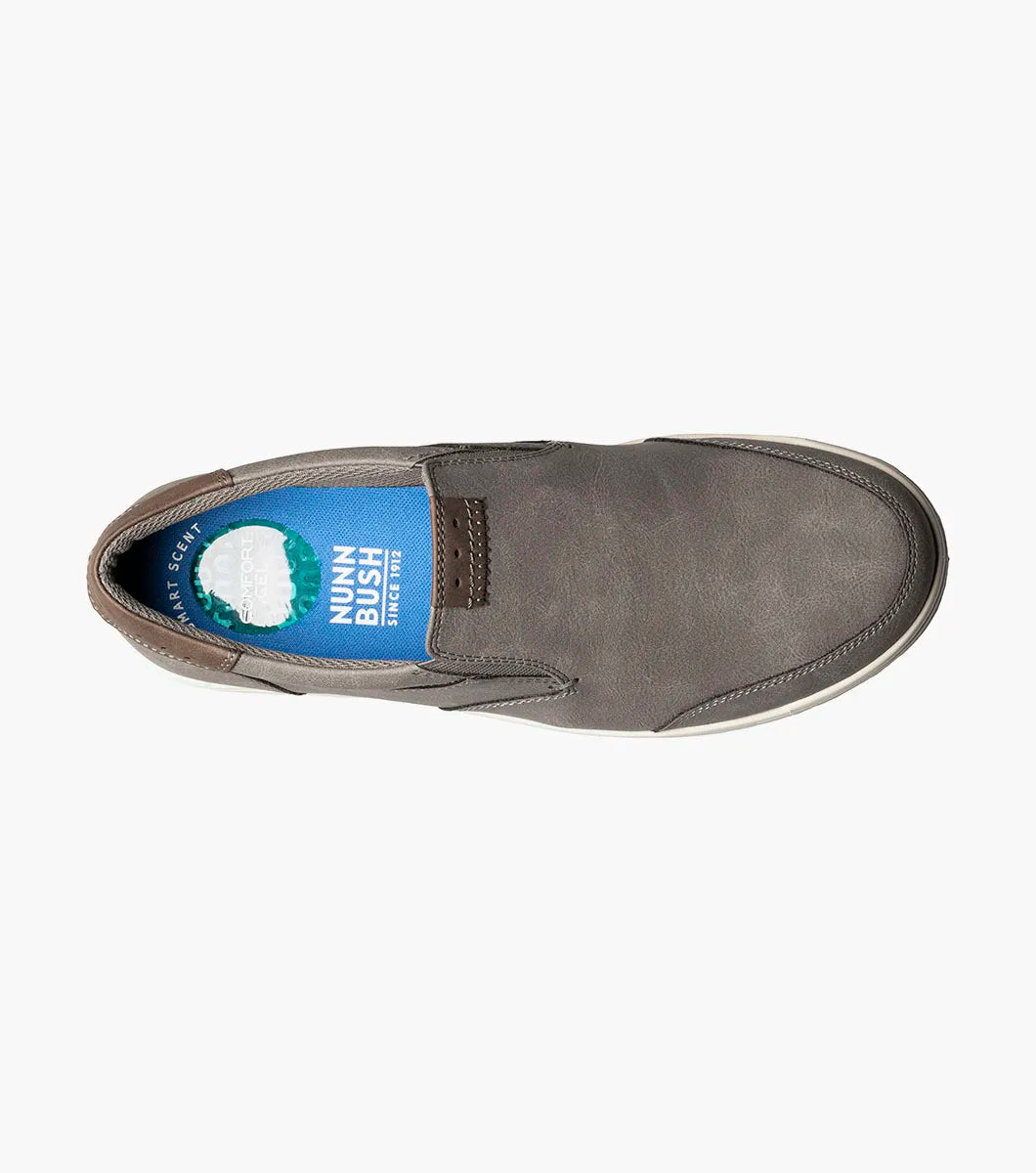 Nunn Bush KORE City Walk Moc Toe Slip-On Walking Shoes Charcoal 84820-013