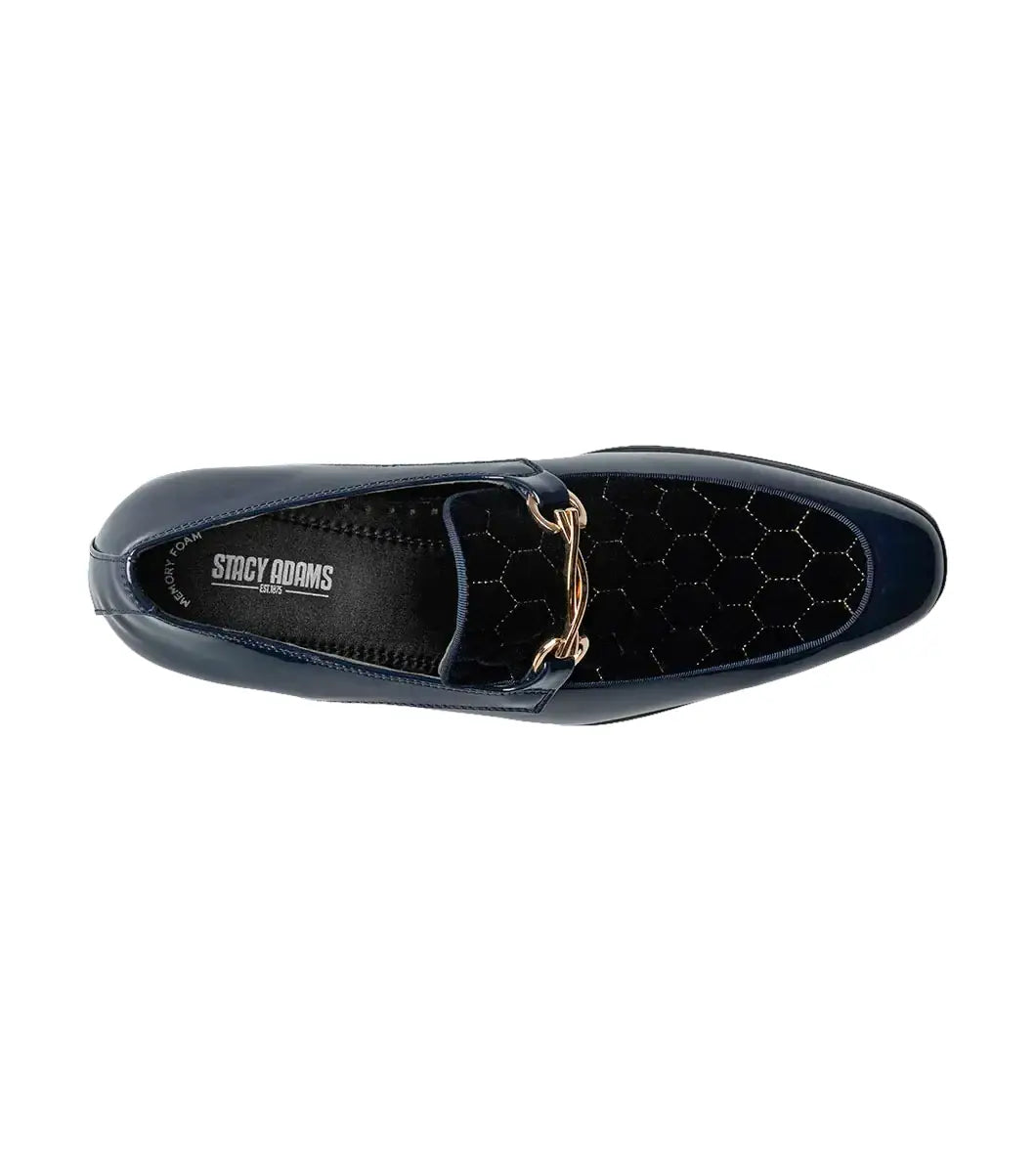 Stacy Adams Sprague Moc Toe Bit Slip On Shoes Navy 25732-410