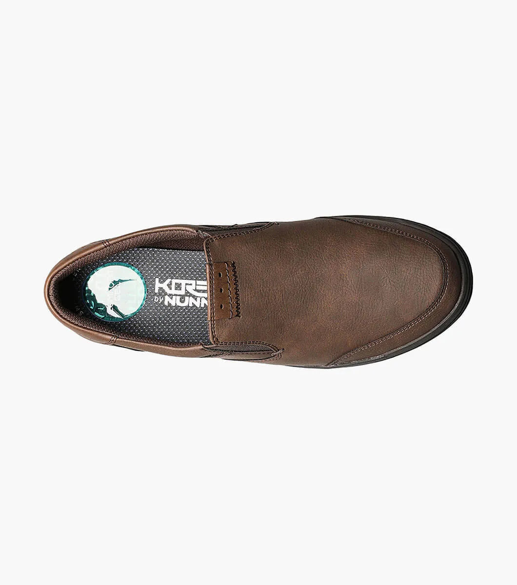 Nunn Bush KORE City Walk Moc Toe Slip-On Walking Shoes Dark Brown 84820-201