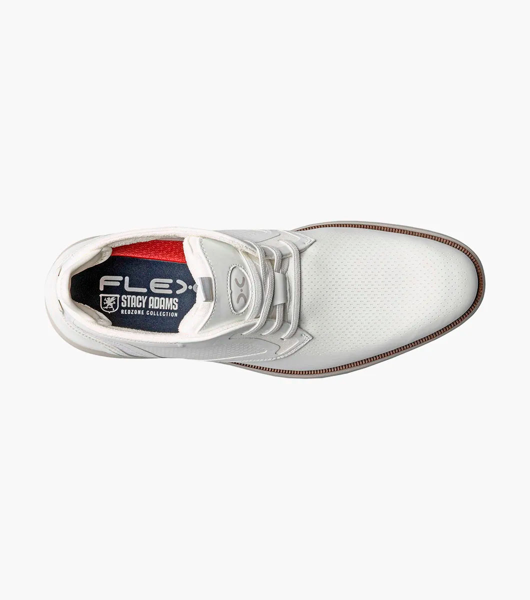 Stacy Adams Eastmont Plain Toe Elastic Lace Chukka Boot White 25748-100