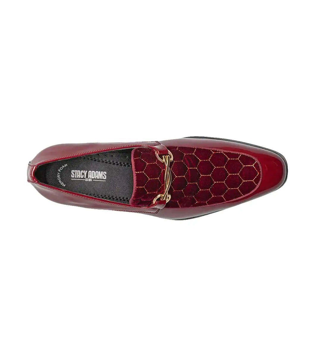 Stacy Adams Sprague Moc Toe Bit Slip On Shoes Burgundy 25732-601