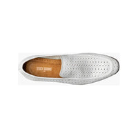 Stacy Adams Winden Moc Toe Perf Slip On Summer Shoes White 25645-100