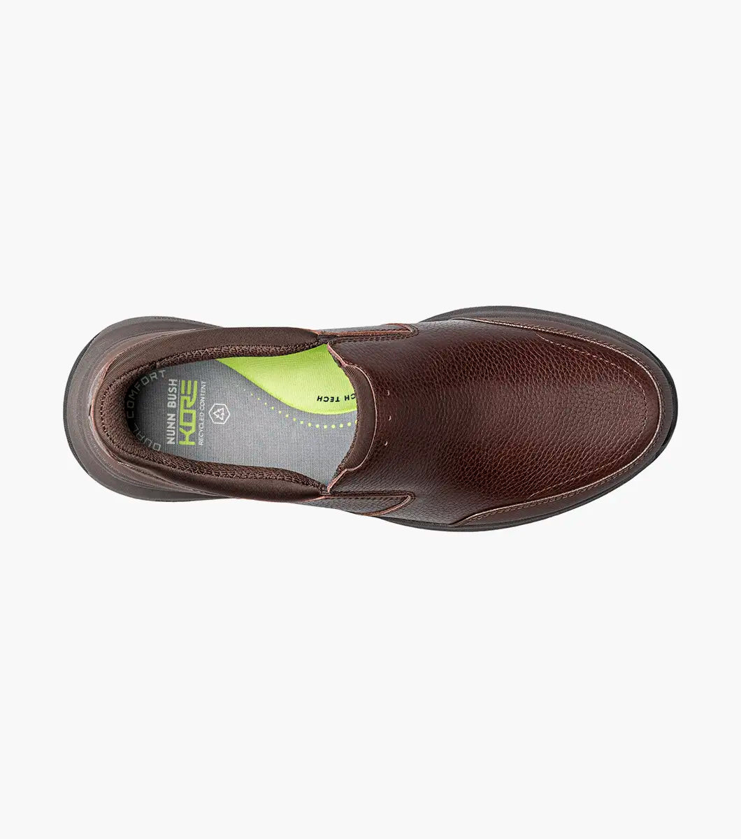 Nunn Bush KORE Taz EZ Hands-Free Moc Toe Slip-On Brown Tumbled 85192-247