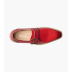 Stacy Adams Bartram Plain Toe Monk Strap Patent Shoes Red 25724-600