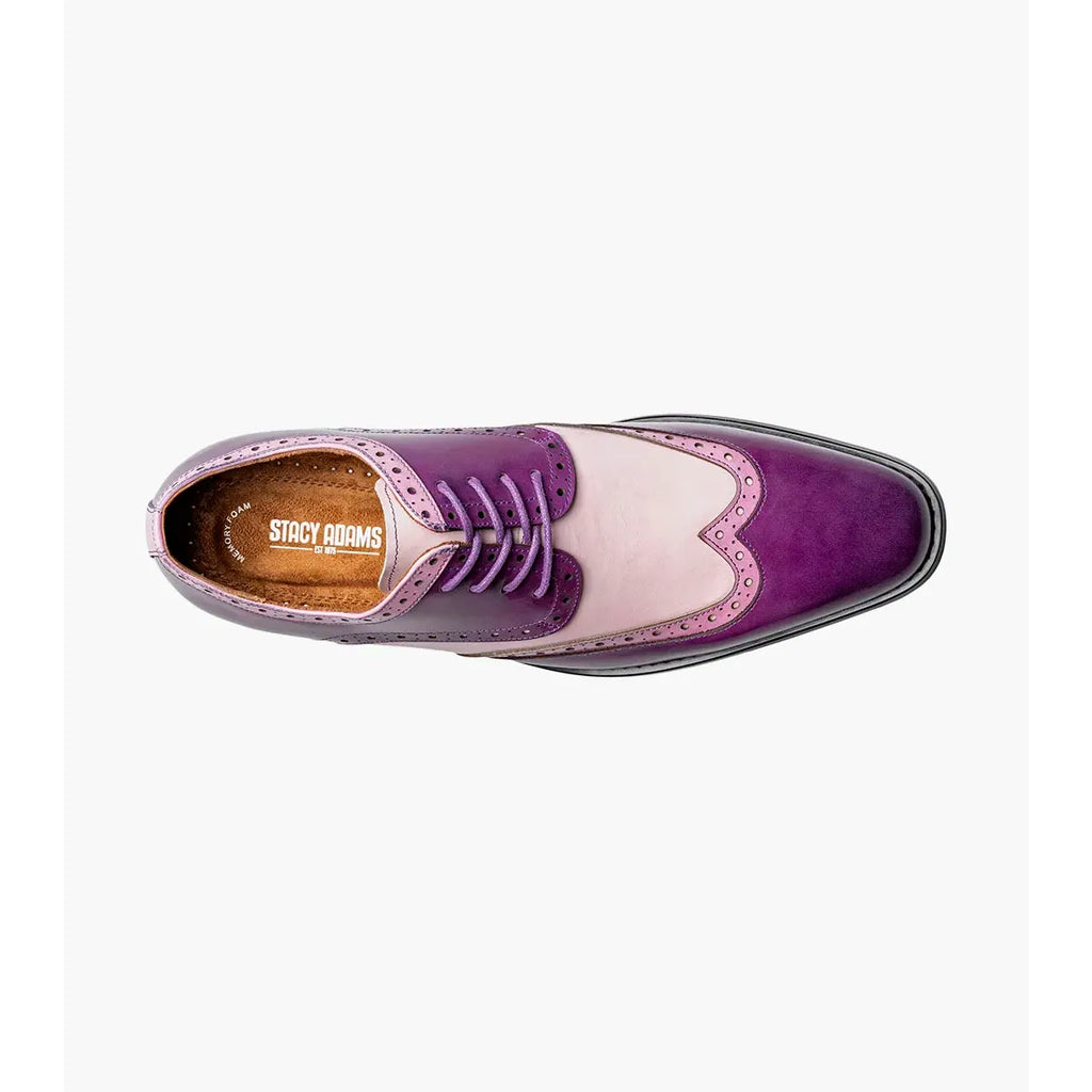 Stacy Adams Tindall Wingtip Oxford Men's Shoes 25832-540 Purple Multi