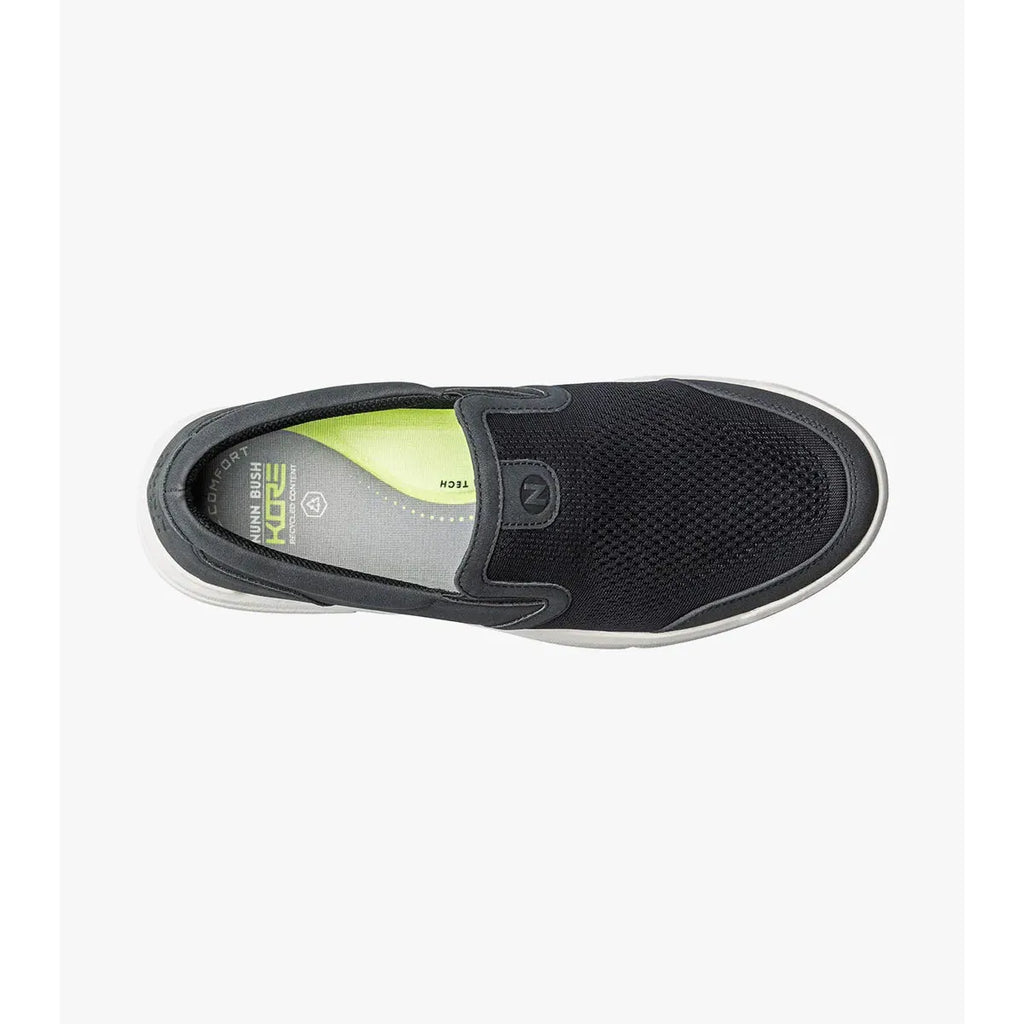 Nunn Bush KORE City Rally Mesh Moc Toe Slip On Walking Shoes Black 85159-009