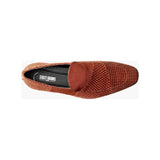 Stacy Adams Shapshaw Velour Moc Toe Slip On Shoes Cognac 25642-221