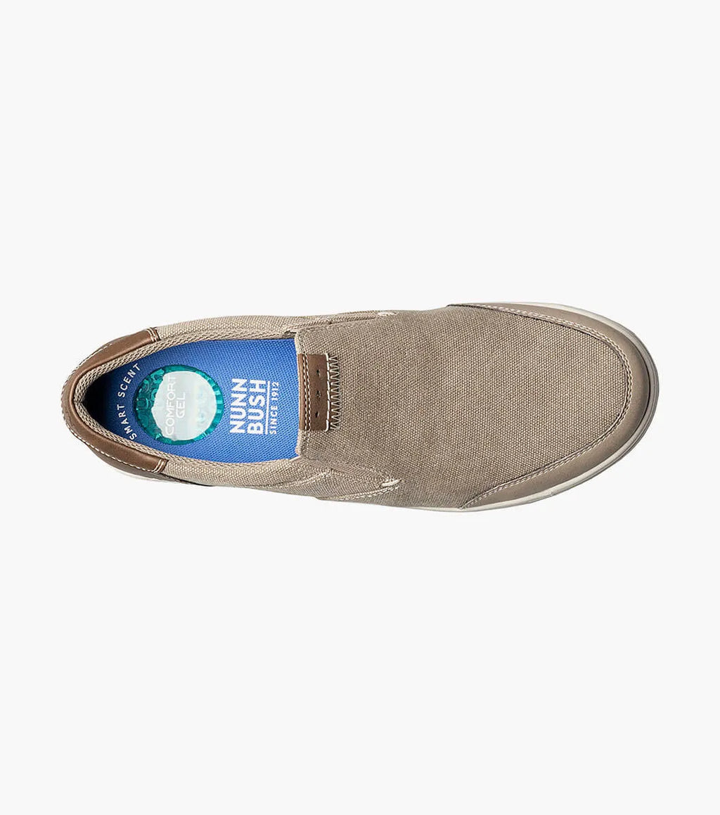 Nunn Bush KORE City Walk Canvas Moc Toe Slip On Stone 84896-275