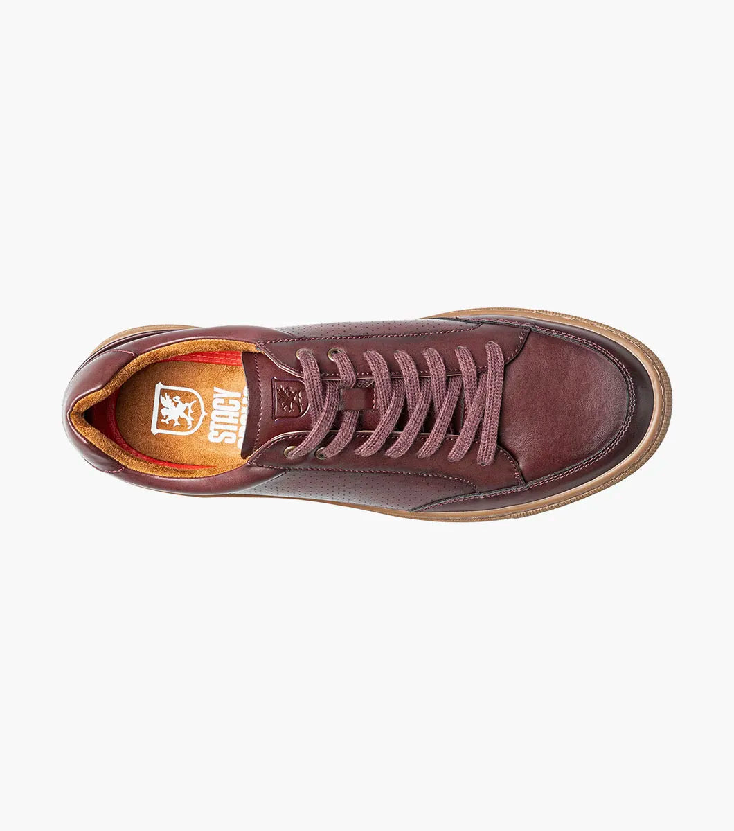 Stacy Adams Dorian Moc Toe Lace-Up Sneaker Green 25749-646 Bordeaux Wine