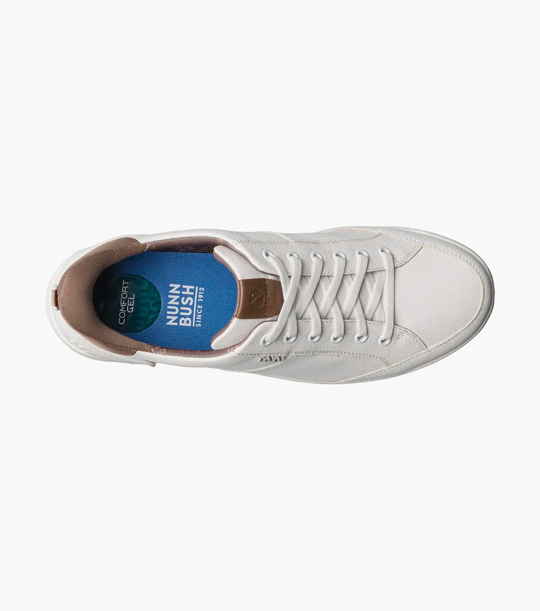 Nunn Bush KORE City Walk EZ Lace To Toe Oxford Sneaker White 85152-100