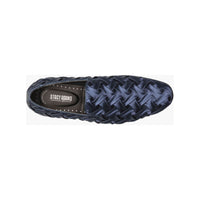 Stacy Adams Savoir Plain Toe Satin Slip On X-cross Texture Shoes Navy 25611-410