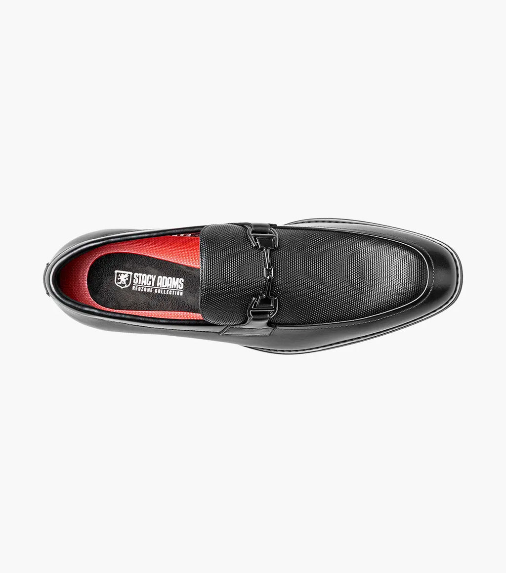 Stacy Adams Lawton Moc Toe Bit Slip-On Dress Shoes Black 25796-001
