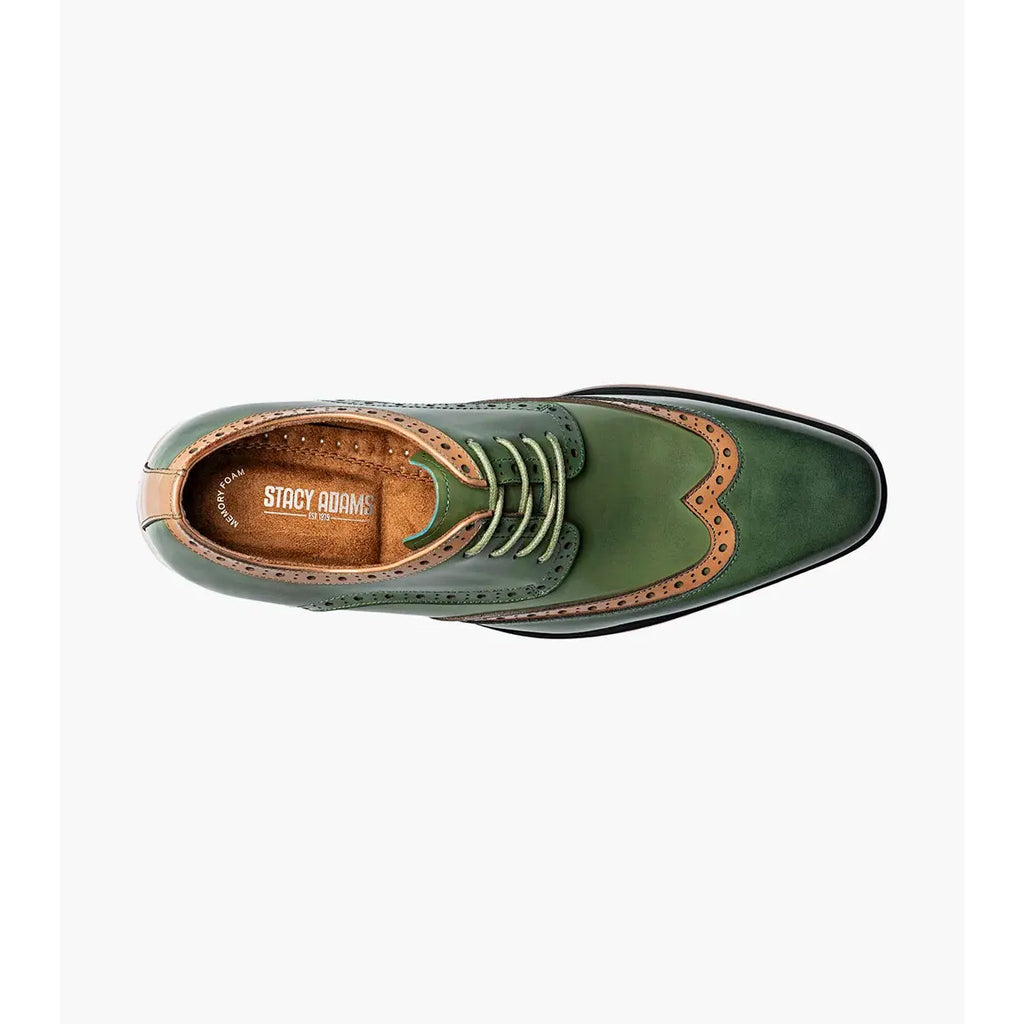 Stacy Adams Tindall Wingtip Oxford Men's Shoes 25832-302 Olive Multi
