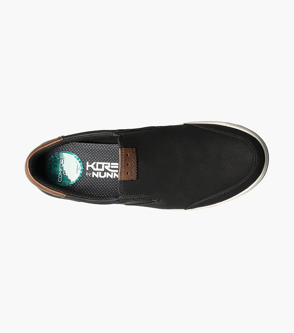 Nunn Bush KORE City Walk Moc Toe Slip-On Walking Shoes Black 84820-001