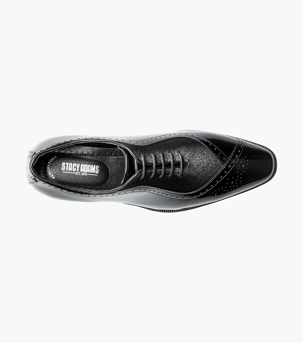 Stacy Adams Stuart Folded Vamp Balmoral Oxford Black 25794-001