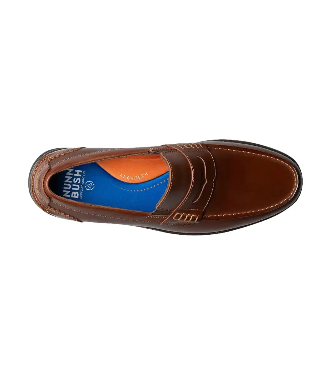 Nunn Bush Odin II Moc Toe Penny Loafer Shoes Cognac 85154-221