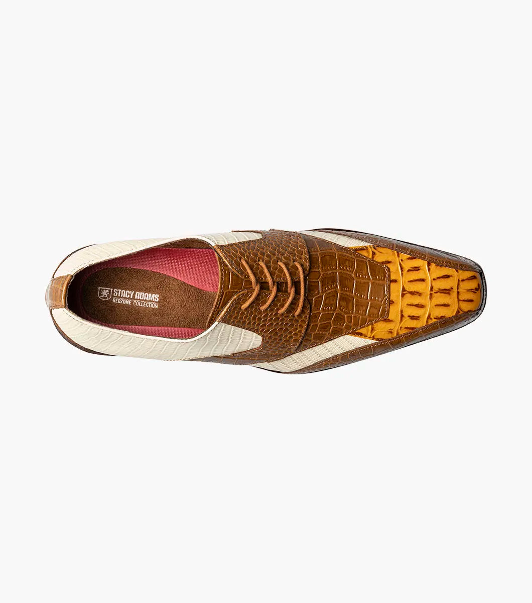 Stacy Adams Tristano Modified Bike Toe Oxford Shoes Tan Multi 25694-238