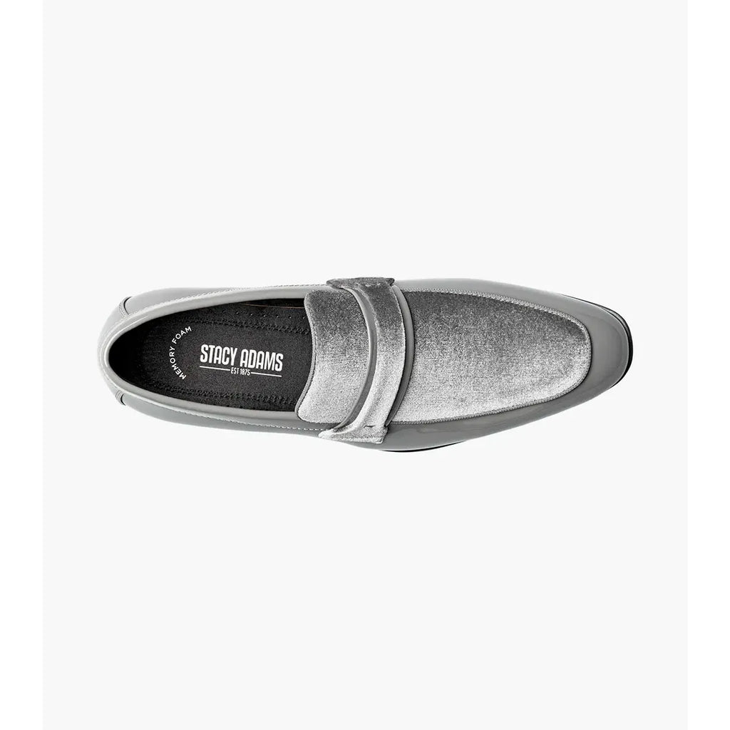 Stacy Adams Spratley Moc Toe Saddle Slip On Dress Shoes Gray 25686-020