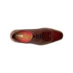 25725-221 Cognac Stacy Adams Alario Wingtip Croco Embossed Leather Shoes