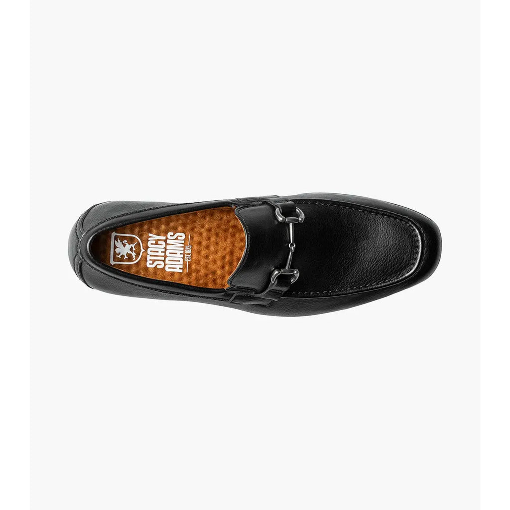 Stacy Adams Richmont Moc Toe Bit Slip On Shoes Black Tumbled 21567-007