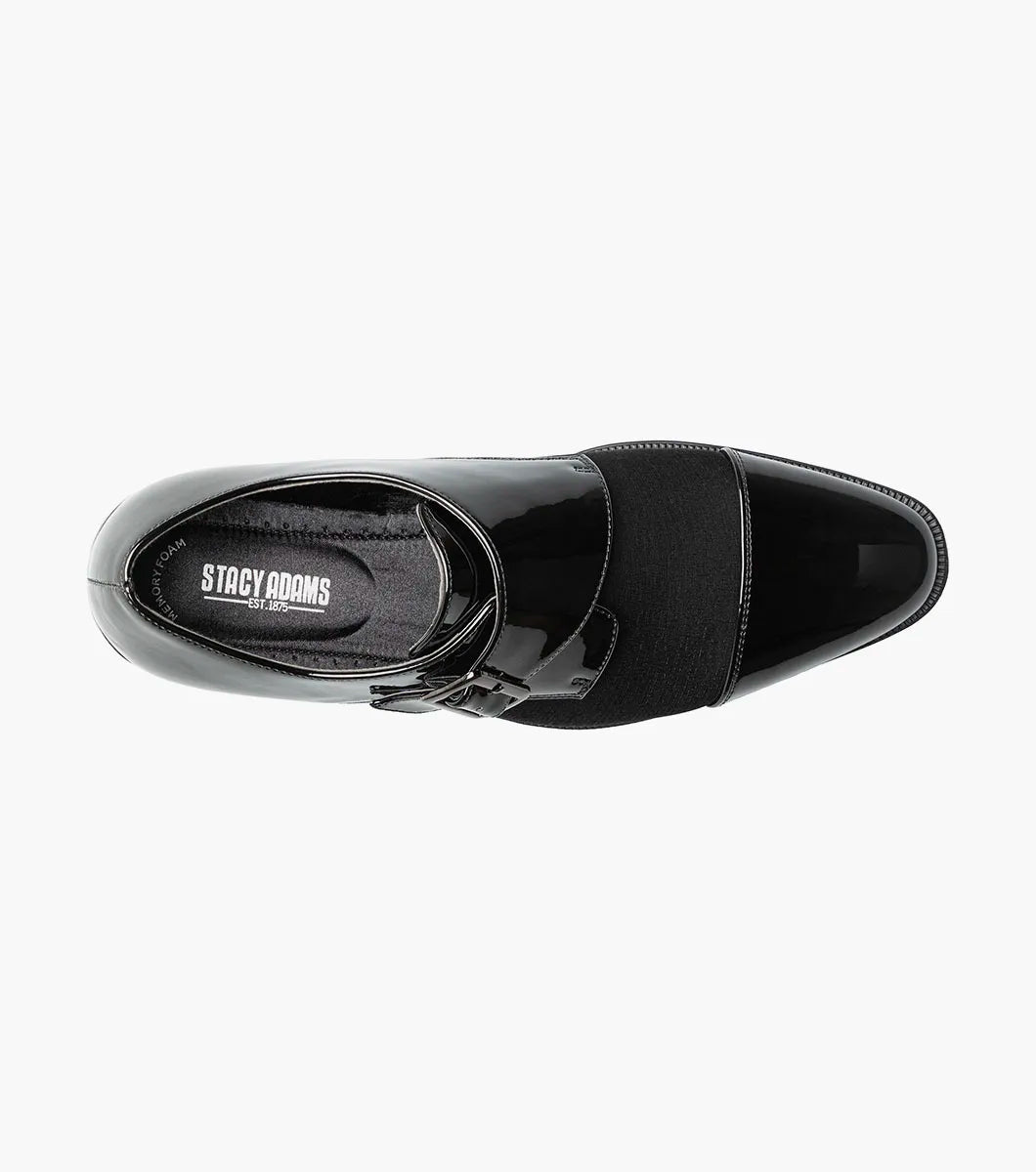 Stacy Adams Sutherland Cap Toe Monk Strap Tuxido Shoes Black 25793-001