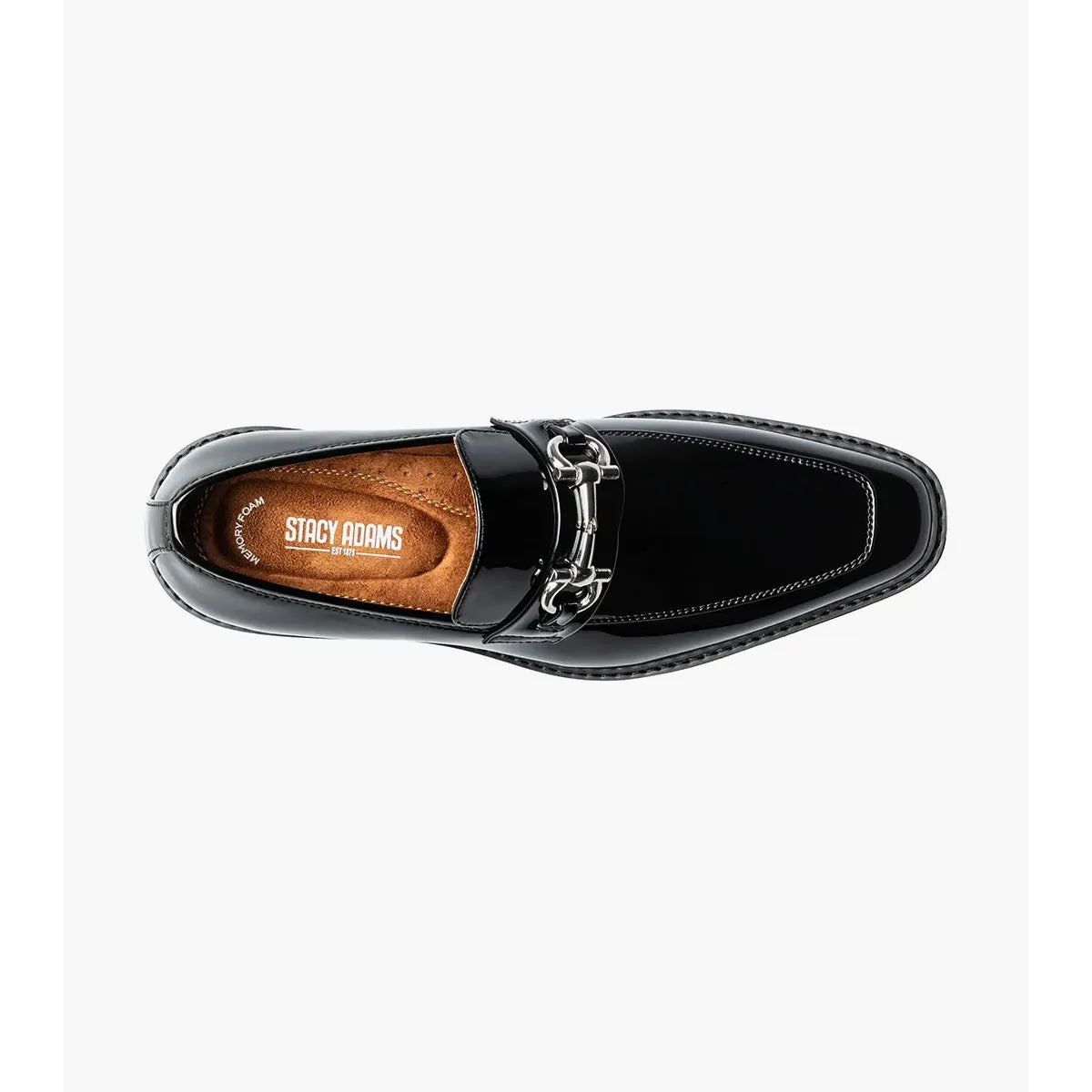 Stacy Adams Carabello Moc Toe Bit Slip On Black Patent Leather 25804-004