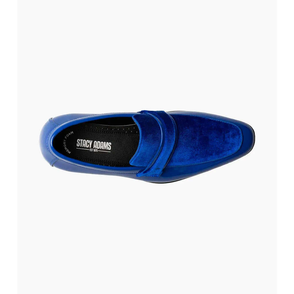 Stacy Adams Spratley Moc Toe Saddle Slip On Dress Shoes Royal 25686-432