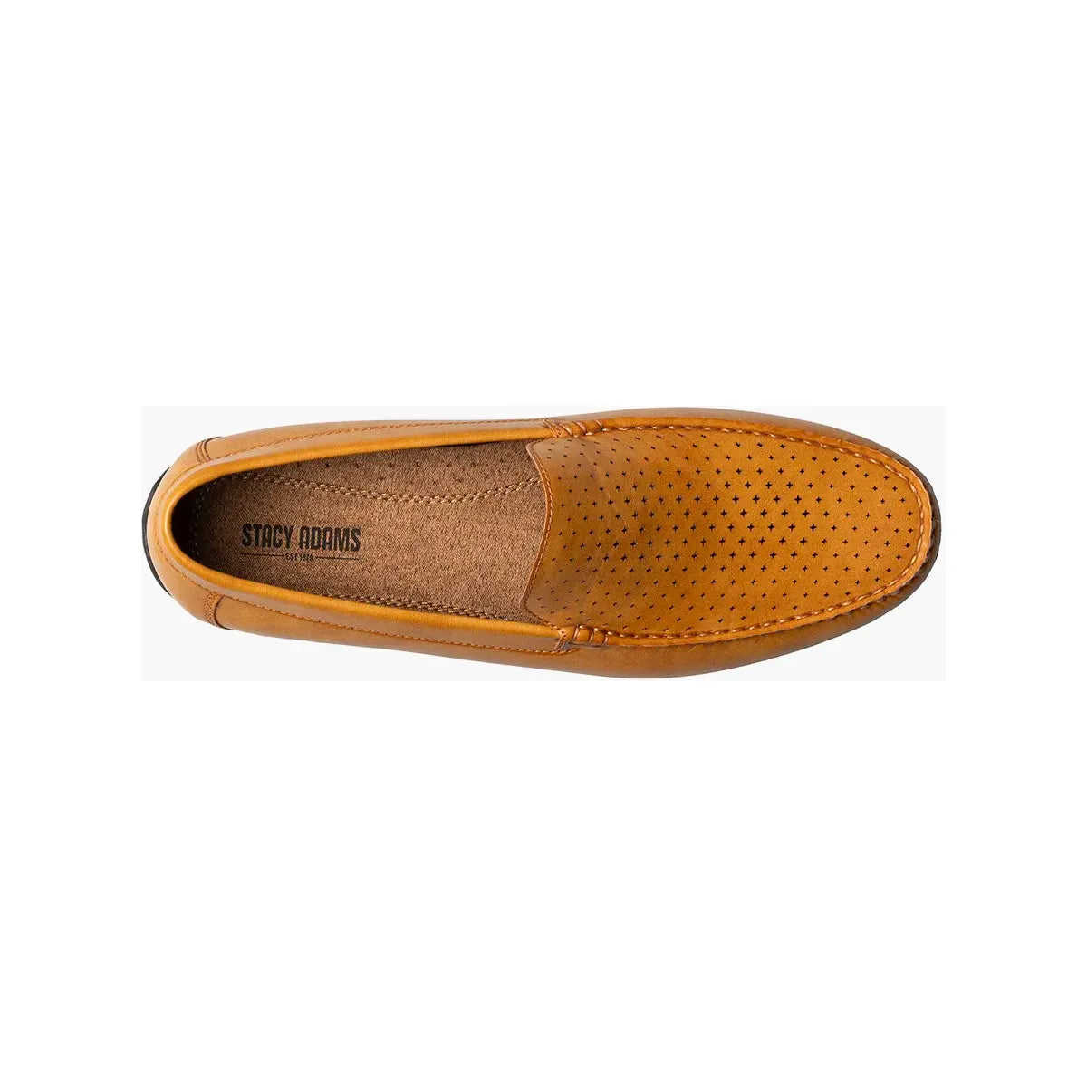 Stacy Adams Conroy Moc Toe Perf Slip-On Casual Shoes Tan 25702-240