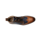 Stacy Adams Finnegan Wingtip Lace-Up Boot Cognac with Navy 25427-470