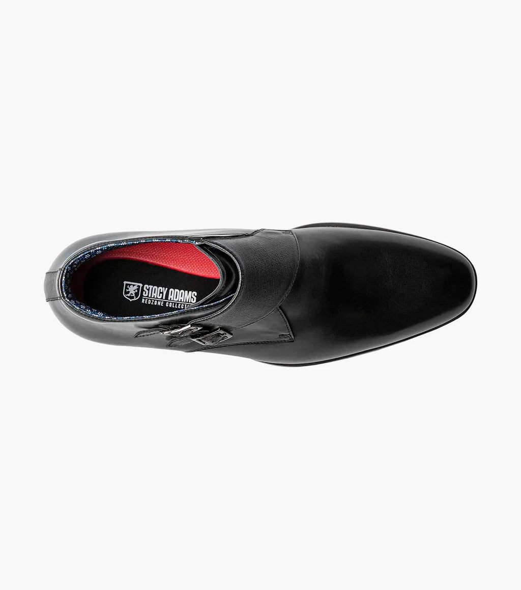 Stacy Adams Kaius Plain Toe Double Monk Strap Boot Black 25733-001