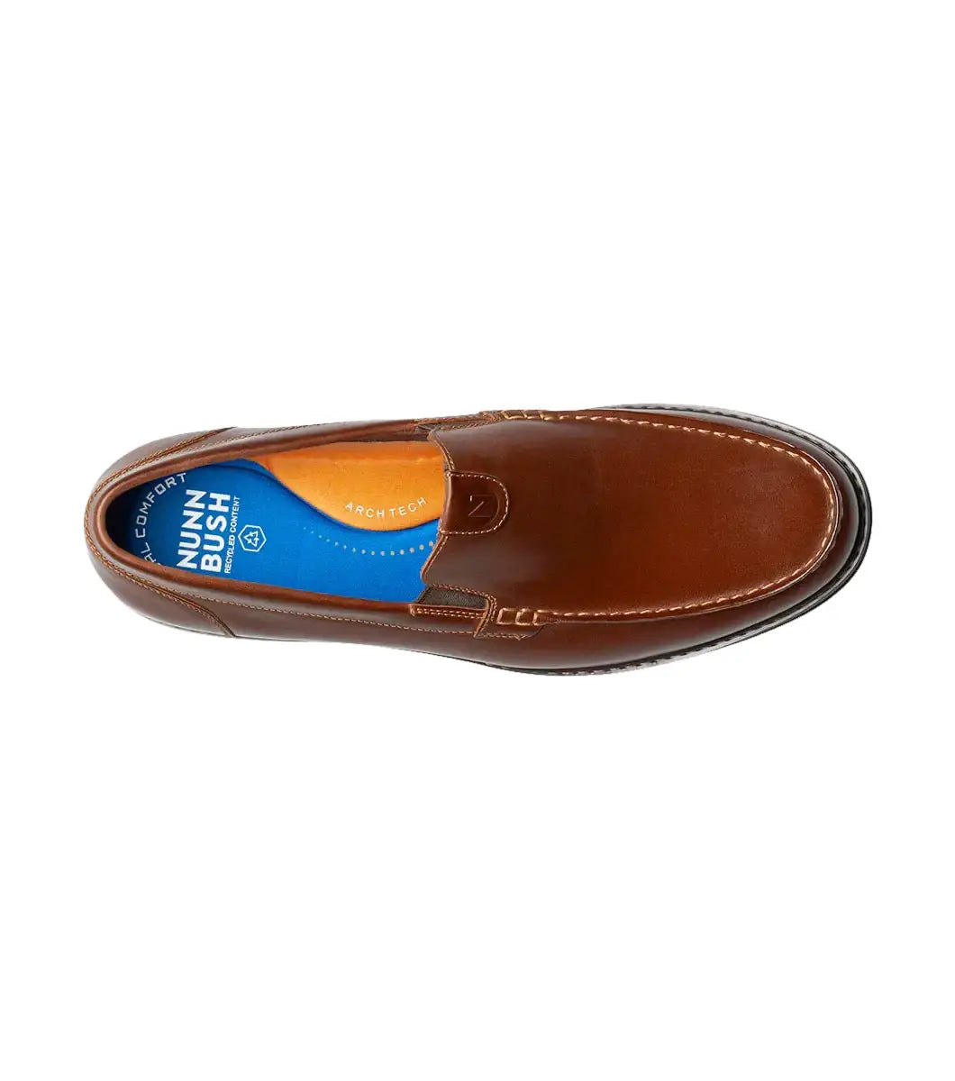 Nunn Bush Owen II Moc Toe Venetian Loafer Dress Shoes Cognac 85153-221