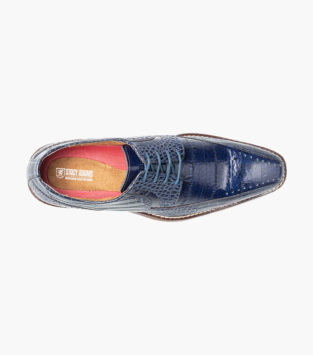 Stacy Adams Talamanco Bike Toe Oxford Animal Print Blue 25788-400