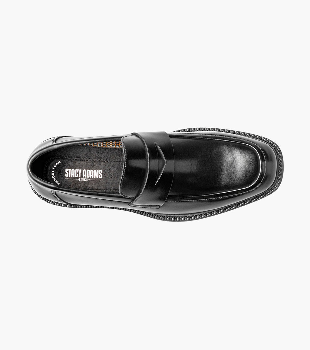 Stacy Adams Everett Moc Toe Penny Slip On Black 25790-001