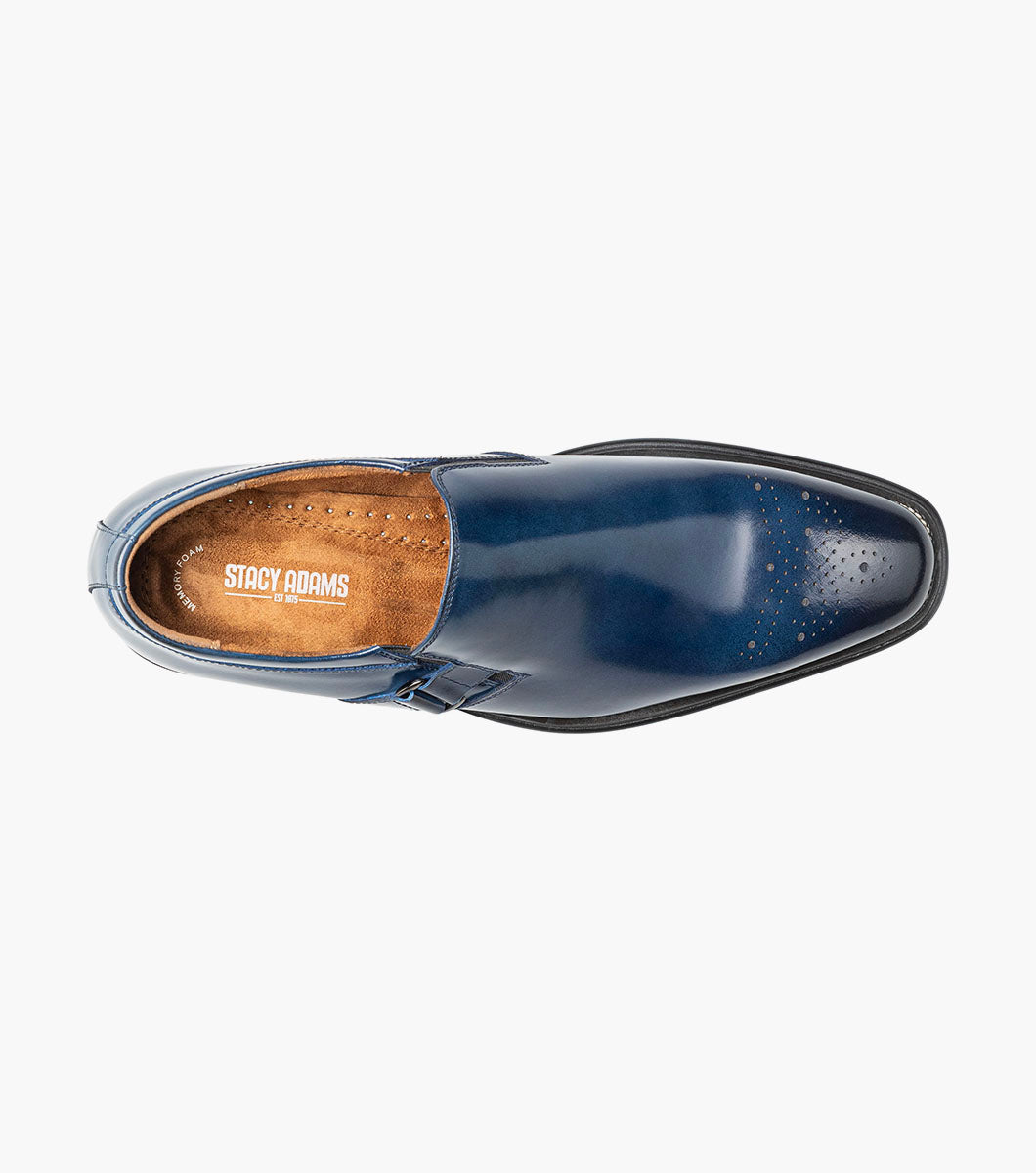 Stacy Adams Alistair Plain Toe Ornament Slip On Burgundy 25792-435