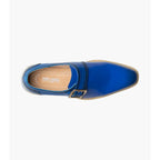 Stacy Adams Bartram Plain Toe Monk Strap Patent Shoes Blue 25724-400