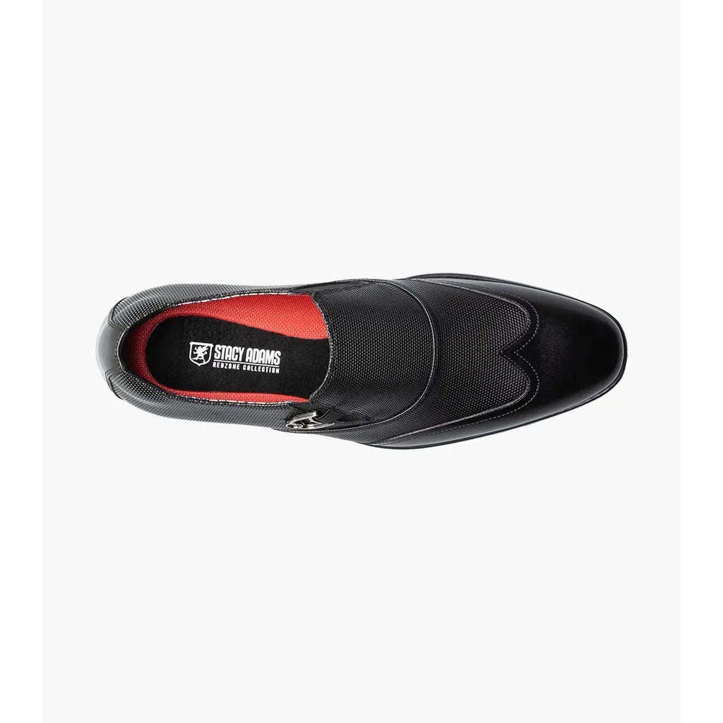 Stacy Adams Lockwood Wingtip Ornament Slip On Dress Shoes Black 25767-001