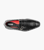 Stacy Adams Rubiano Moc Toe Buckle Strap Slip On Dark Black 25787-001