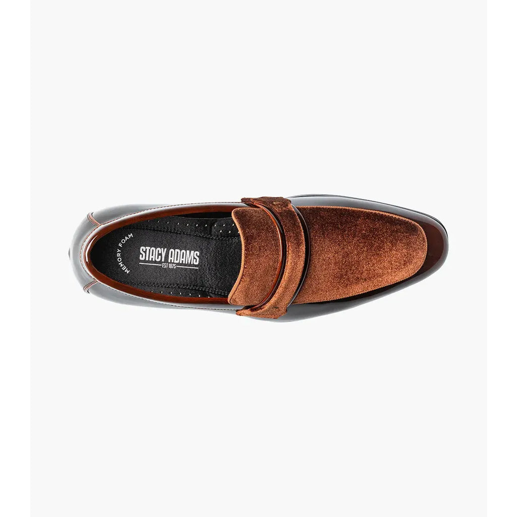 Stacy Adams Spratley Moc Toe Saddle Slip On Dress Shoes Brown 25686-200
